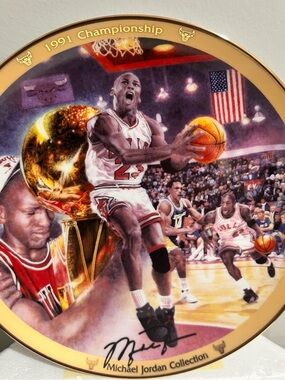 Vintage 1995 Limited Edition Michael Jordan Collector Plate - 1991 Championship